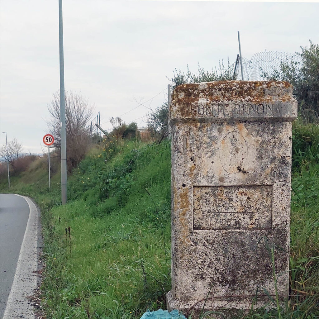Via Collatina - pietra nei pressi di via Giovanni Cicali